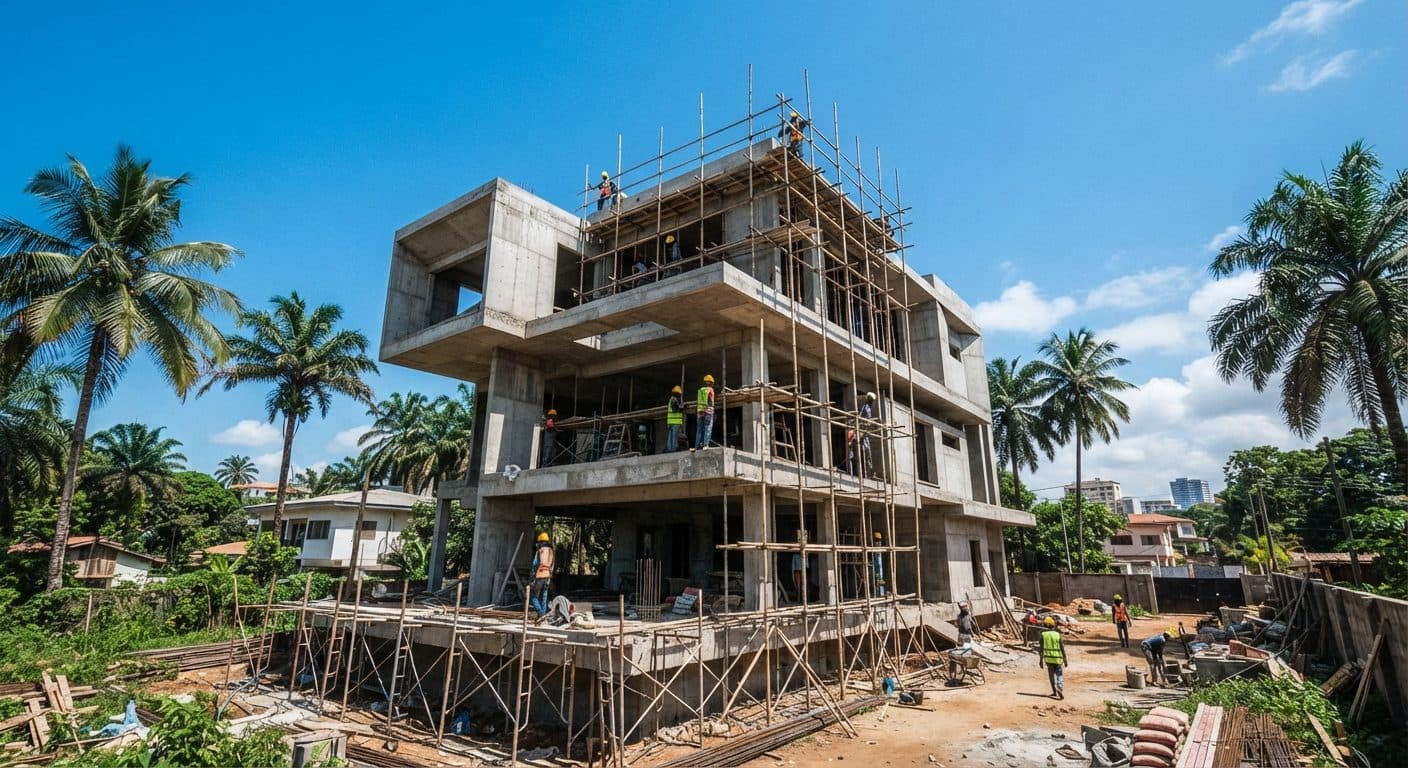 Chantier d'une villa en construction